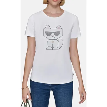 Dámské bílé triko Karl Lagerfeld Paris - Velikost XS, Barva Bílá 56170 L4WHA058