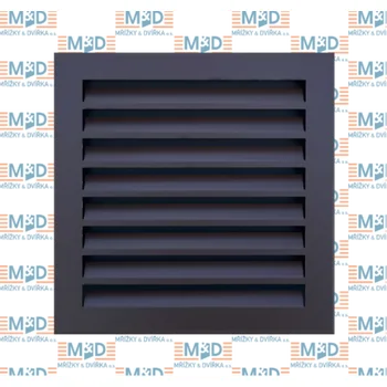 Větrací mřížka Fasádní mřížka M&D 300x300 mm antracit Uni + závěsný rám (300*300 mm RAL 7016 mřížka)