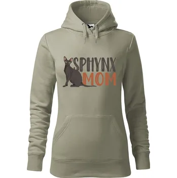 Pánská mikina Dámská mikina Sphynx mom Velikost (žena): M, Vyberte barvu: Světlá khaki