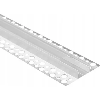 Stavební profil Hliníkový Profil Nástěnný Eloxovaný + transparentní kryt 2m Ecolight