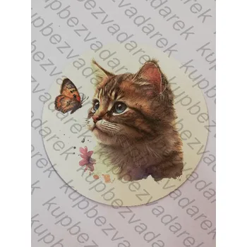 Podtácek - Kotě s motýlem Velikost: 10cm