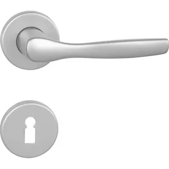 Dveřní kování Dveřní kování rozetové, kulaté, stříbrný elox (pro klíč) (Rozetová klika)