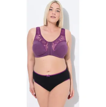Podprsenka Ulla Popken, Plus size Odlehčující podprsenka, bez kostic, bavlna, košíčky C-F pro plnoštíhlé nadměrná velikost, 838570839-1094, nachový, 105D, Nadměrné velikosti, Plus size oblečení, Oblečení pro boubelky, Oblečení pro baculky, Oblečení pro plnoštíhlé, O