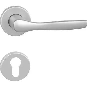 Dveřní kování Dveřní kování rozetové, kulaté, stříbrný elox (pro zámkovou vložku) (Rozetová klika)