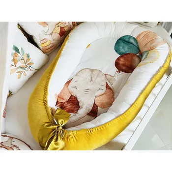 Hnízdečko pro miminko MIMOUŠEK 2-dílný set do postýlky slůně