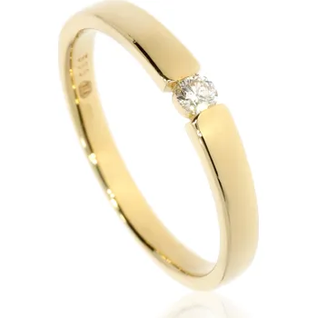 Prsten Zlatnictví Helios Lesklý zlatý prsten s Diamantem