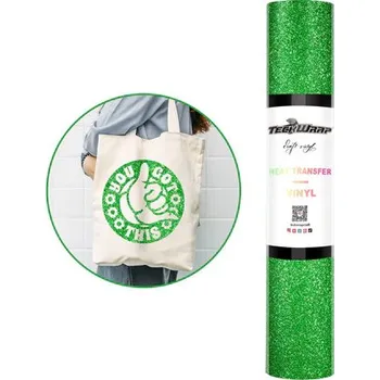Samolepící dekorace TeckWrap Glitter HTV - Apple Green Velikost: 30,5 x 30 cm