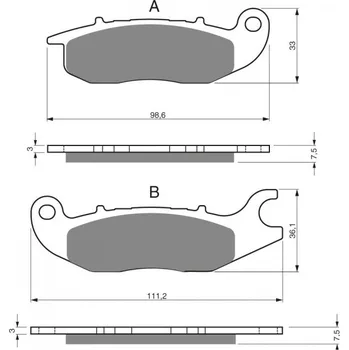 Brzdová destička Brzdové destičky Goldfren 210