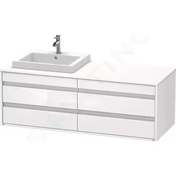 Koupelnový nábytek Duravit Ketho Umyvadlová skříňka 50x140x55 cm, levá, 4 zásuvka, lesklá bílá, KT6757L2222