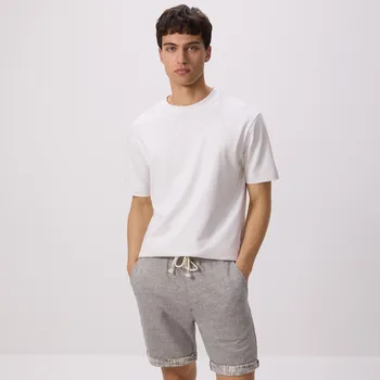 Pánské kalhoty Reserved - Strukturální šortky regular - tmavě šedá - 3857C-90M - 3857C-90M-XS