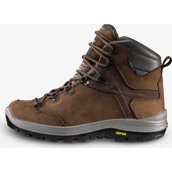 Pánská treková obuv SIMOND Pánské turistické vysoké kožené nepromokavé boty MT 500 Vibram 45 KAŠTANOVÁ|ŠEDÁ