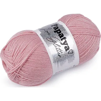 Příze Pletací příze Papatya Love Glitter 100 g, barva 9 (4120) pudrová AB
