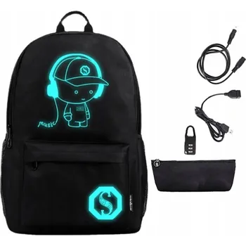 Obraz Školní batoh vícekomorový Marshmello 35 l s USB portem a odrazkami