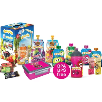 Dárkový potravinový koš Balíček se Zdravou lahví a boxem holky