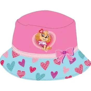 Klobouk Setino Dívčí klobouk TLAPKOVÁ PATROLA SKYE s mašlí růžovomodrý Barva: Růžovomodrá, Velikosti: 54