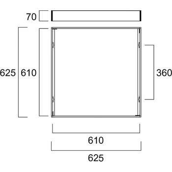 Lampička Sada rámečků Sylvania pro povrchovou montáž panelů LED, 62,5 x 62,5 cm signální bílá RAL 9003