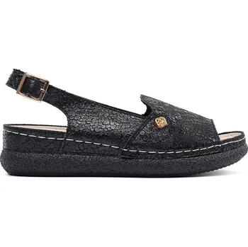 Dámské sandále Goodin Exkluzívní černé dámské sandály na plochém podpatku 41