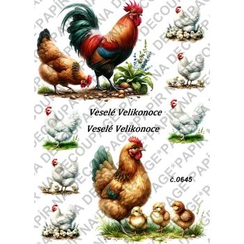 Umělecký papír Rýžový a soft papír na decoupage - Velikonoce - KB0645 Materiál: Soft, Rozměr: A4