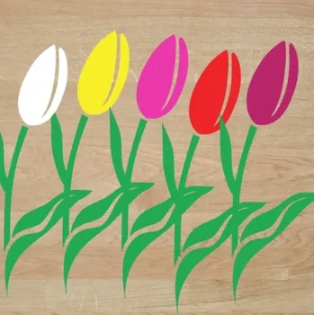 Samolepicí dekorace na vozidlo Tulipán1 – samolepka z fólie – květiny