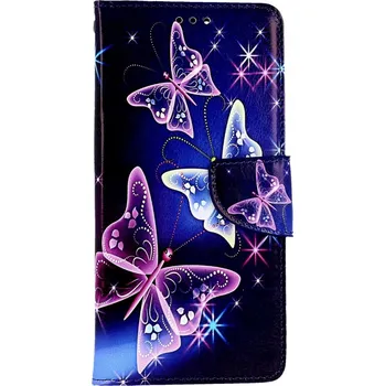 Pouzdro na mobilní telefon Pouzdro Xiaomi Redmi Note 12 Pro+ 5G knížkové Modré s motýlky (kryt neboli obal na Xiaomi Redmi Note 12 Pro+ 5G)