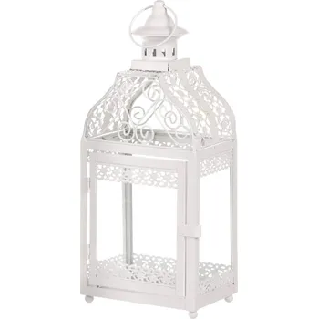 Svícen Kovová lucerna Mirja 37 cm, bílá antik