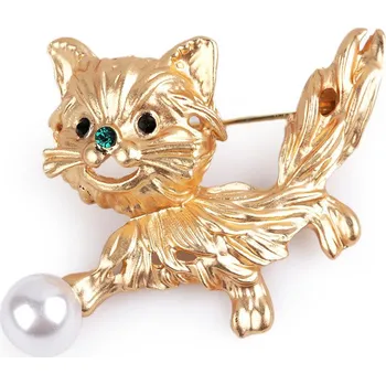 Brož Brož s broušenými kamínky pes Varianta: 1 zlatá sv., Balení: 1 ks