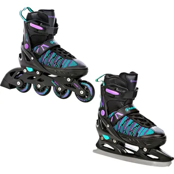 Kolečkové brusle RAVEN Dívčí nastavitelné kolečkové brusle Raven Cande 2v1 38/42 FIALOVÁ|ZELENÁ|ČERNÁ
