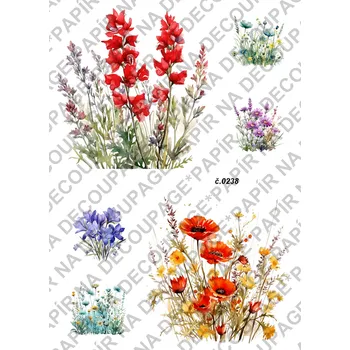 Umělecký papír Rýžový a soft papír na decoupage - Bylinka - KB0238 Materiál: Rýžový papír, Rozměr: A4