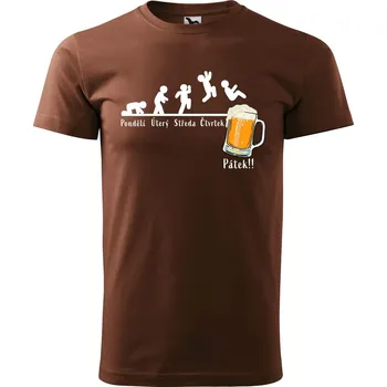 Pánské oblečení Pánské tričko s potiskem Týden Velikost: L, Barva trička: Limetková