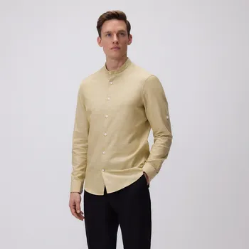 Pánská košile Reserved - Košile slim fit s vysokým podílem bavlny - hořčicová - 7996H-17X - 7996H-17X-XL