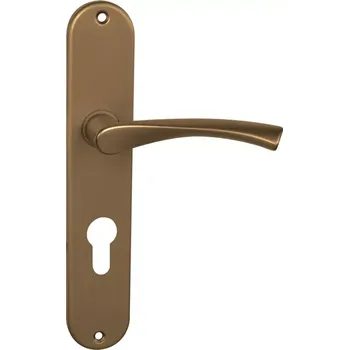 Dveřní kování Dveřní kování štítové, bronz elox (pro zámkovou vložku) (Klika se štítky)