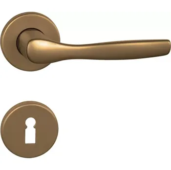 Dveřní kování Dveřní kování rozetové, kulaté, bronz elox (pro klíč) (Rozetová klika)