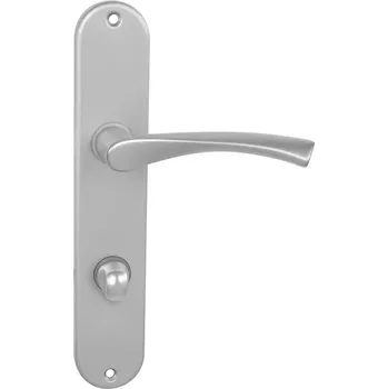 Dveřní kování Dveřní kování štítové, stříbrný elox (WC) (Klika se štítky)