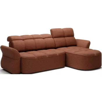 Sedací souprava Rohová sedací souprava BEN s elektrickým výsuvem sedáku, pravá, hnědo-oranžová (breona 45)