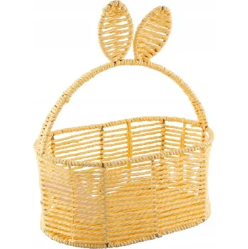 Velikonoční dekorace Velikonoční košík pletený s uchy Altom Design oválný žlutý 20 cm