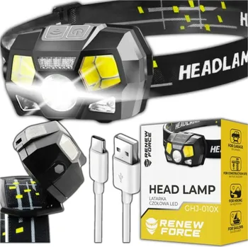 Čelovka Čelovka LED Dobíjecí Vodotěsná USB-C Nabíjení Senzor