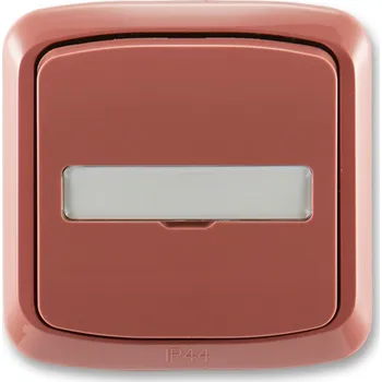vypínač Ovládač zapínací (tlačítko) IP44, řazení 1/0, s prosvětleným popisovým ABB Tango 3558A-80920 R2 vřesová červená