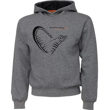 Rybářské oblečení Savage Gear Mikina Junior Jaw Hoodie Grey Melange velikosti: 14-16 let