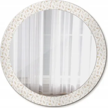 Zrcadlo Krásné kulaté nástěnné Zrcadlo s motivem ptačích per, 80 cm