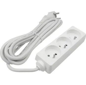 Prodlužovací kabel Prodlužovací přívod 3m - 3x zásuvka 3x1,5mm 16A bílá