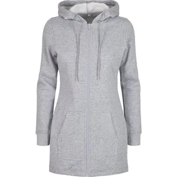 Dámská mikina Build Your Brand Dámská prodloužená mikina - Šedý melír | S