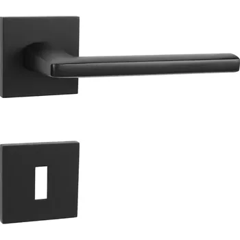 Dveřní kování Dveřní kování rozetové, hranaté, černé (pro klíč) (Rozetová klika)