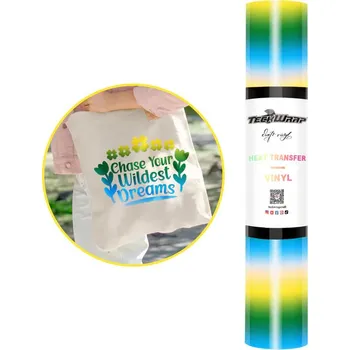 Samolepící dekorace TeckWrap PU Rainbow Stripes HTV - Starry Green Velikost: 30,5 x 30 cm