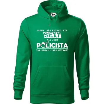 Pánská mikina Pánská mikina s potiskem Sexy policista Velikost (muž): L, Vyberte barvu: Středně zelená
