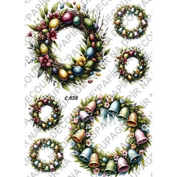 Umělecký papír Rýžový a soft papír na decoupage - Velikonoce - KB0638 Materiál: Soft, Rozměr: A4