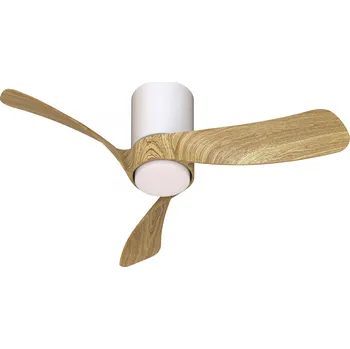 Stropní ventilátor Matra 9054 Nemo XS, lopatkový ventilátor se svítidlem a dálk. ovladačem, LED 18W 2700-5000K, bílá/dřevěná, průměr 72cm