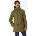 QUECHUA Pánská turistická bunda dlouhá nepromokavá NH500 3XL KAŠTANOVÁ|ZELENÁ