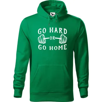 Pánská mikina Pánská mikina s potiskem Go hard Velikost (muž): L, Vyberte barvu: Středně zelená