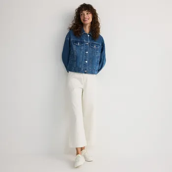 Dámské džíny Reserved - Džíny high waist s širokými nohavicemi - krémová - YR248-01J - YR248-01J-42