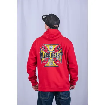 Pánská mikina Pánská mikina BLACK HEART RUTHLESS RED Barva: Červená, Velikost: XL